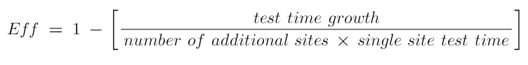 Equation: Efficiency for Multisite Testing (Non-Math)